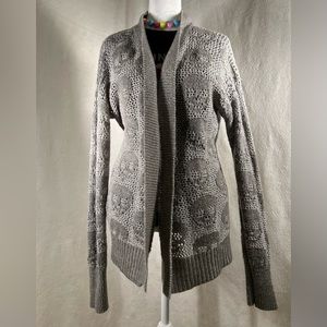 GOTH SKULL gray polyester blend cardigan sweater by Aeropostale, size medium